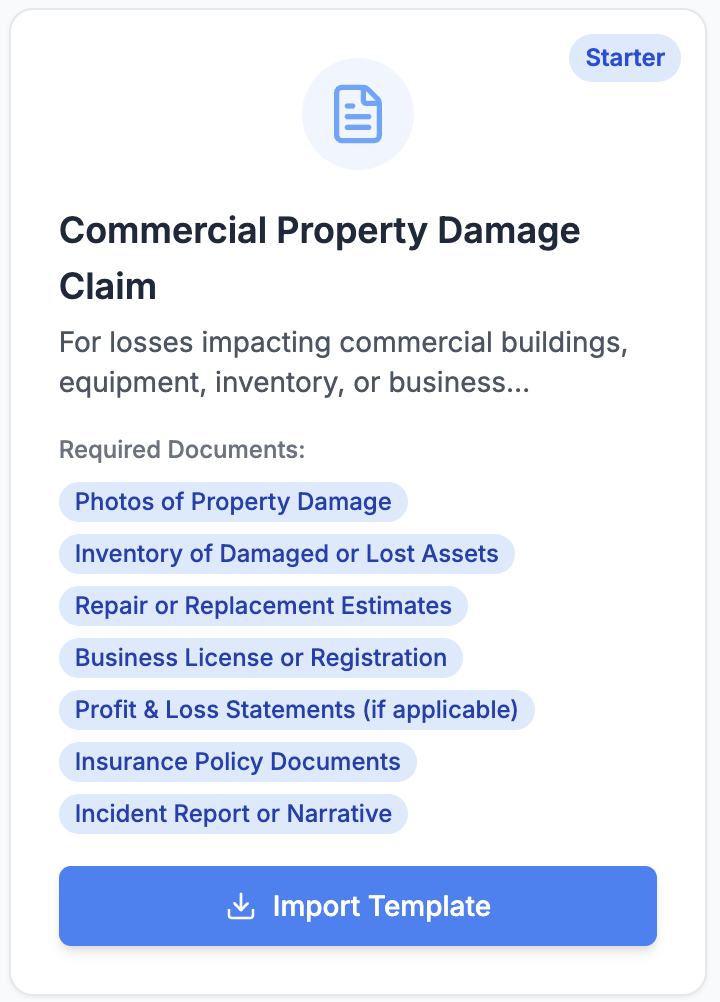 ClaimPigeon intake dashboard interface